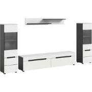 Woonwand Canu Basaltgrijs Wit 4 delige set