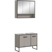 Furnilux Badkamer 2 Delen Lichtgrijs, Crèmekleurig