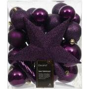 Kerstballen kunststof d8 cm vijg 33 st