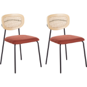 MAYETTA - Eetkamerstoel set van 2 - Oranje - Polyester