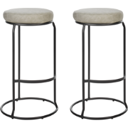 MILROY - Barkruk set van 2 - Lichtgrijs - Kunstleer