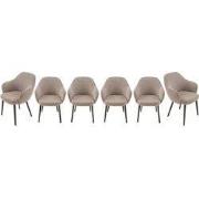 Set van 6 bridgefauteuils in stof L51 cm - ERNEST