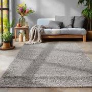 Tapijtenloods Basic Shaggy vloerkleed Lichtgrijs Hoogpolig- 100x200 CM