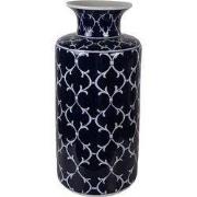 Clayre & Eef Vaas Ø 19x41 cm Blauw Keramiek