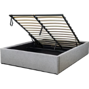 Kopie van Opbergbed 140x190 cm met grijze stof - ALBA