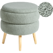 OKATON - Hocker met opbergruimte - Groen - Bouclé