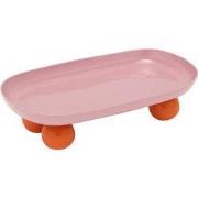 Present Time - Dienblad Double Funky Oval - Bright orange & soft pink