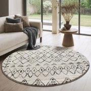 Rond Boho Vintage | Laagpolig Vloerkleed | Modern Tapijt | Woonkamer, ...