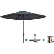 Madison Paros 2 Luxe stokparasol 3 m. rond - Grey met Granada voet en ...