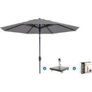 Madison Paros 2 Luxe stokparasol 3 m. rond - Light grey met Granada vo...
