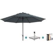 Madison Timor Luxe stokparasol Ø400 cm. - Grey met Sevilla voet en hoe...