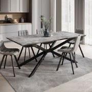 Meubella - Eetkamertafel Faithley - Betonlook - 190 cm