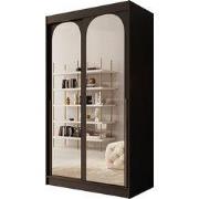 Meubella - Moniq - Kledingkast 2 schuifdeuren - Zwart - 120x65x215 cm