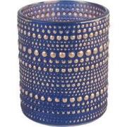 Theelichth ro Nelle M blauw/zilver