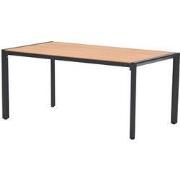 Felini tafel - 160x84 cm - carbon black - light teaklook