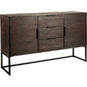 Dressoir Donkerbruin Teakhout - Gelakt - 135x35x82cm - Webster