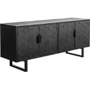Dressoir Zwart Dennenhout - 140x36x58cm - Linc