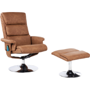 LEGEND - Relaxfauteuil met voetenbank - Bruin - Kunstleer