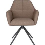 Eetkamerstoel Taupe - Metaal Zwart - Pete