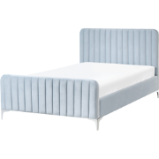 LUNAN - Tweepersoonsbed - Lichtblauw - 120 x 200 cm - Fluweel