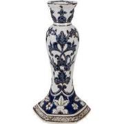 Clayre & Eef Kandelaar Ø 11x21 cm Wit Blauw Porselein