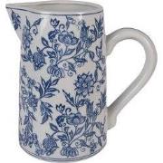 Clayre & Eef Decoratie Kan 21x13x21 cm Wit Blauw Keramiek