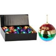Kerstbal regenboog sequin 95 mm
