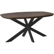 Starfurn Eettafel Madison Brown | 160 cm | Deens Ovaal | Poot Black