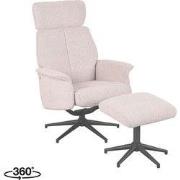 LABEL51 Fauteuil Verdal - Naturel - Boucle - Incl. Ottoman