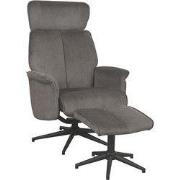 LABEL51 Fauteuil Verdal - Antraciet - Cosmo - Incl. Hocker - 79x77x109...