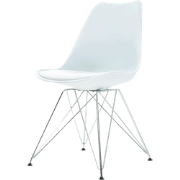 Metal eetkamerstoel wit - chroom onderstel