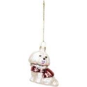 Xmas Hanger - Dog - Glass - White - 7x4,5x7,5cm