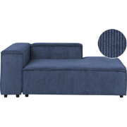 ARDAL - Chaise longue - Donkerblauw - Linkszijdig - Corduroy
