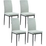 RINER - Eetkamerstoel set van 4 - Lichtgroen - Polyester