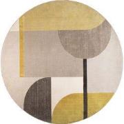 Zuiver Hilton Rond Vloerkleed '240 Grijs/Geel