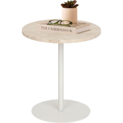 MISOU Bijzettafel - Rond - Koffietafel - Travertin - Modern - Organisc...