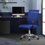 Ergonomische bureaustoel met armleuningen Mesh stof blauw met wielen M...