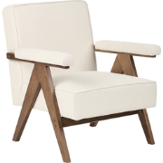 EVJE - Fauteuil - Lichtbeige - Polyester