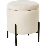 WENONA - Opbergpoef - Lichtbeige - Fluweel