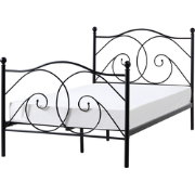 DINARD - Tweepersoonsbed - Zwart - 120 x 200 cm - Metaal