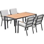 Felini 5-delige tuinset  - 4 stoelen / tuintafel - Garden Impressions