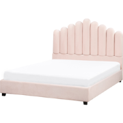 VINCENNES - Bed - Pastelroze - 140 x 200 cm - Fluweel