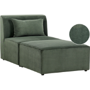 LEMVIG - Chaise longue - Donkergroen - Corduroy