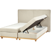 DYNASTY - Boxspringbed - Lichtbeige - 180 x 200 cm - Polyester
