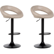 PEORIA II - Barkruk set van 2 - Lichtbeige - Kunstleer