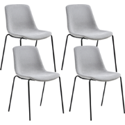 TILLER - Eetkamerstoel set van 4 - Grijs - Polyester