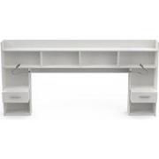 Tête de lit avec tables de chevets et liseuses led intégrées blanc L10...