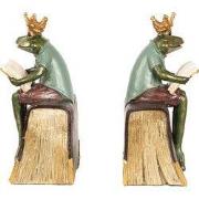 Clayre & Eef Boekensteunen Set van 2 14x10x23 cm Groen Bruin Polyresin...