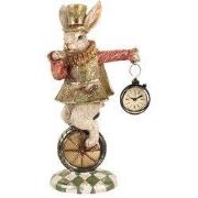 Clayre & Eef Decoratie Beeld Konijn 18x10x33 cm Wit Kunststof Klok