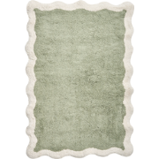 NANGAL - Badmat - Groen/Beige - 60 x 90 cm - Katoen